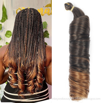 Ombre Silky French Curl Braiding Hair Extensions Synthetic crochet hair crochet box braid hair jumbo braids For Black Women